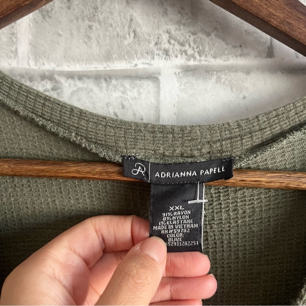 Adrianna Papell Olive Short Sleeve Tee - Picture 6 of 6